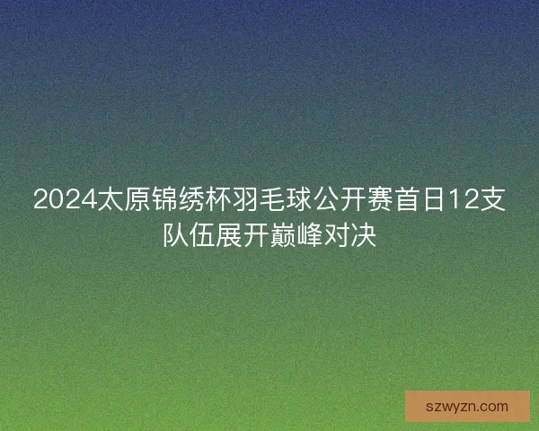 2024太原锦绣杯羽毛球公开赛首日12支队伍展开巅峰对决