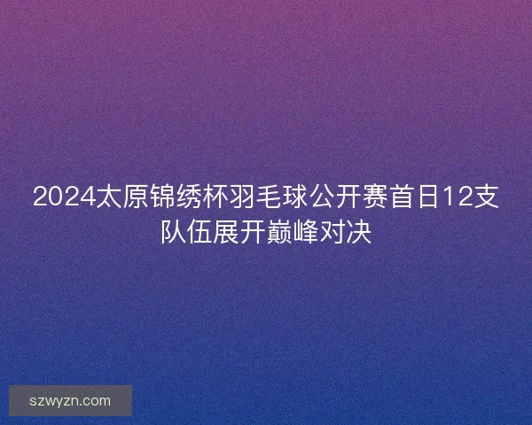 2024太原锦绣杯羽毛球公开赛首日12支队伍展开巅峰对决